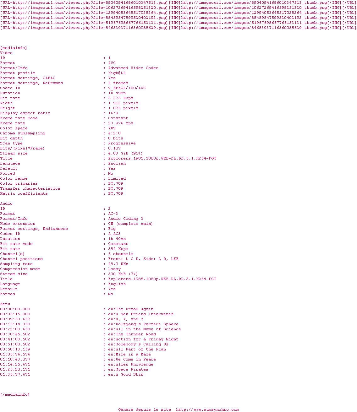 Nfo de la release Explorers.1985.1080p.WEB-DL.DD5.1.H264-FGT