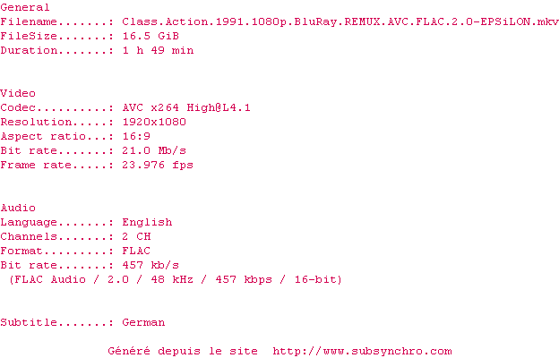 Nfo de la release Class.Action.1991.1080p.BluRay.REMUX.AVC.FLAC.2.0-EPSiLON