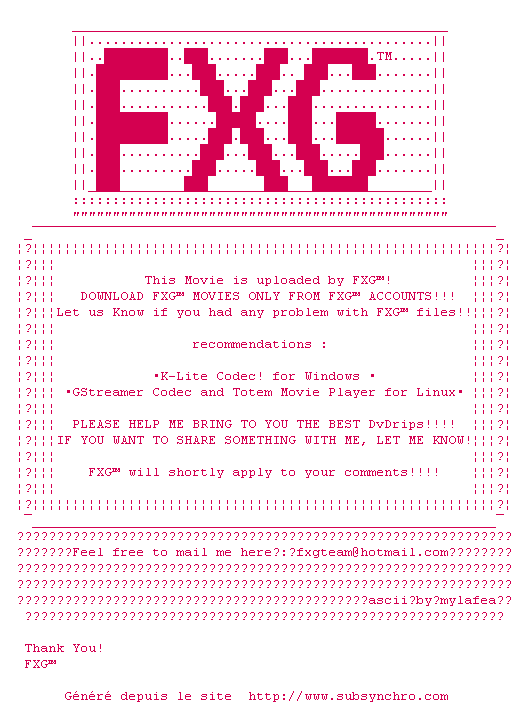 Nfo de la release Into.the.Wild.2007.DvDrip-FXG