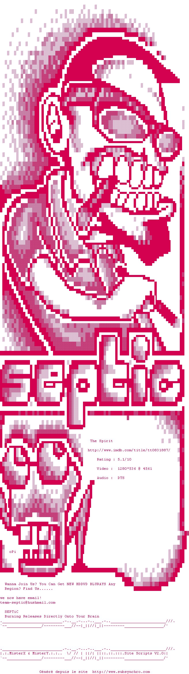 Nfo de la release The.Spirit.720p.BluRay.x264-SEPTiC