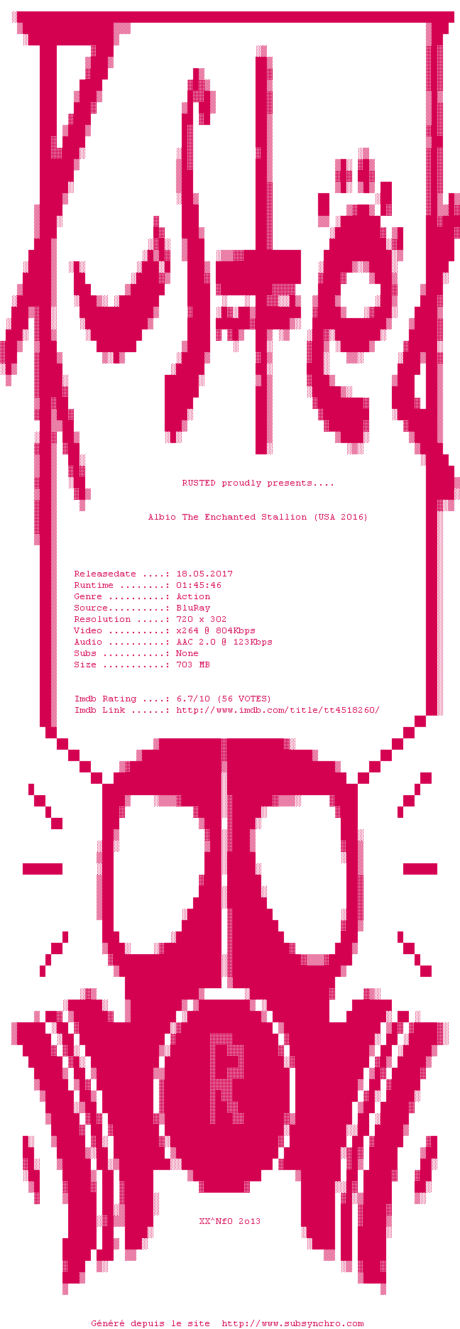 Nfo de la release Albion.The.Enchanted.Stallion.2016.BDRip.x264-RUSTED