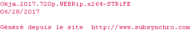 Nfo de la release Okja.2017.720p.WEBRip.x264-STRiFE