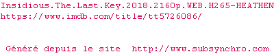 Nfo de la release Insidious.The.Last.Key.2018.2160p.WEB.H265-HEATHEN