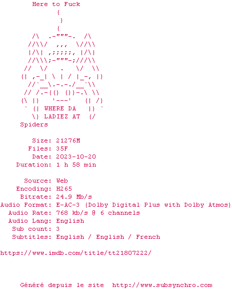 Nfo de la release Saw.X.2023.HDR.2160p.WEB.H265-HTFS
